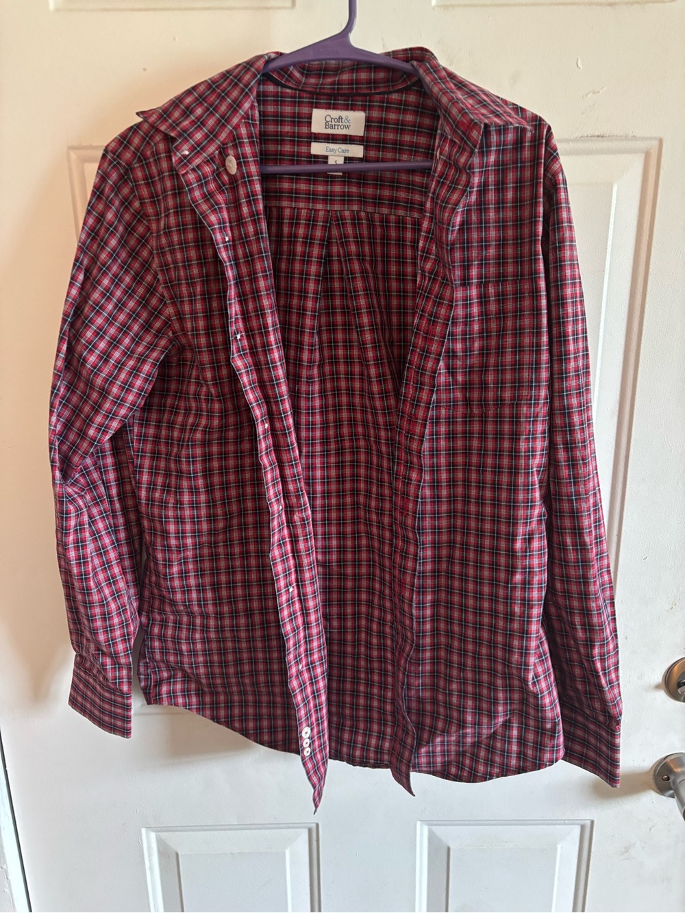 croft & barrow Red and Black Plaid Button-Down Shirt